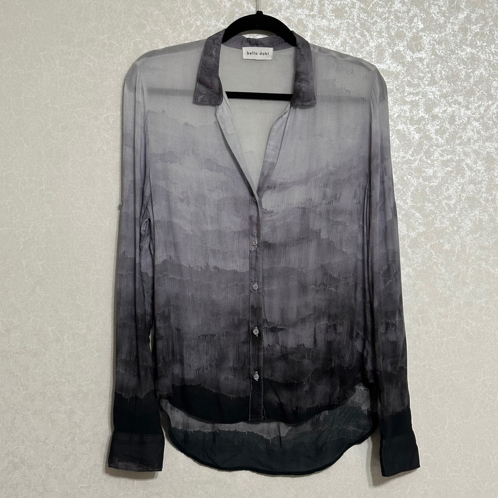 Bella Dahl Ombre Gray to Black Button-Down Shirt